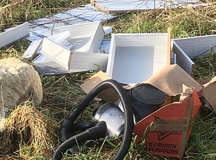 fly-tipping near airman's grave nantwich