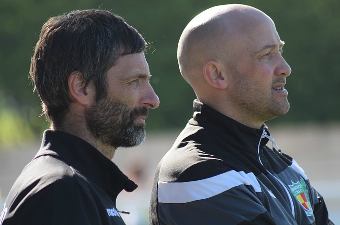 l-r Assistant Manager Neil Sorvel and Manager Phil Parkinson