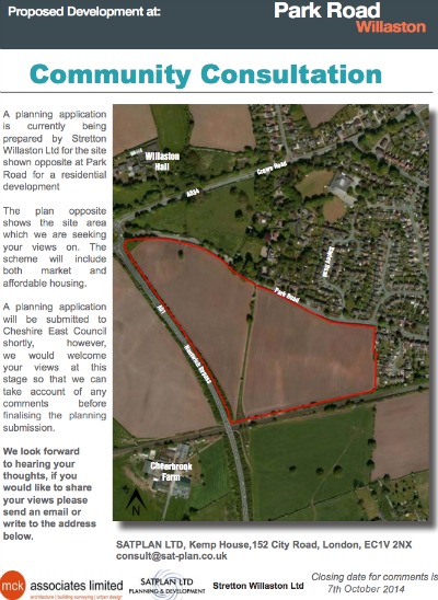 eaflet for Park Road houses plan in Willaston