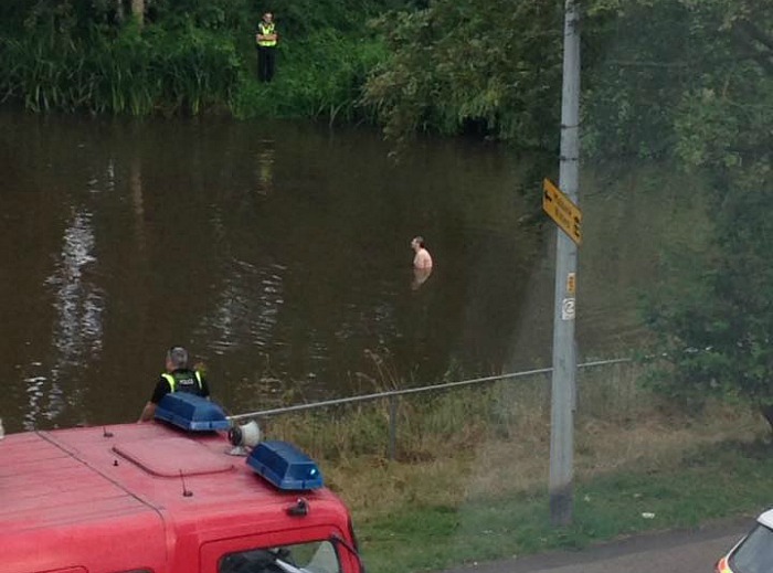 man rescued from river weaver in nantwich