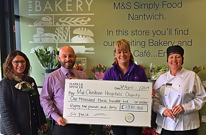 marks and spencer nantwich cheque presentation dementia appeal