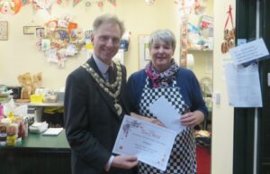 Mayor judges best dressed shop window in Nantwich