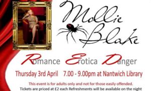 Erotic writer Mollie Blake to give talk at Nantwich Library