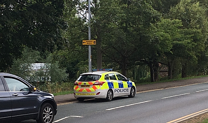 nantwich police on waterlode by weaver