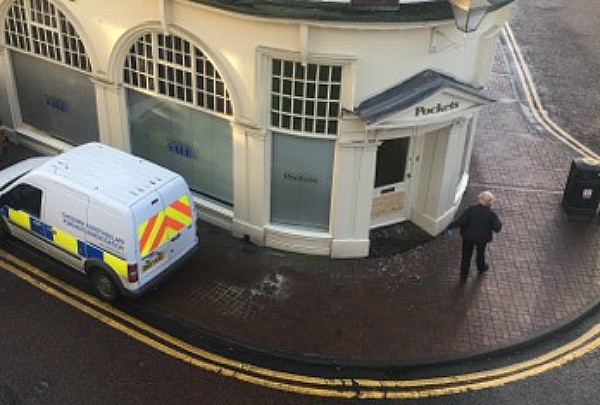 police at Pockets after raid