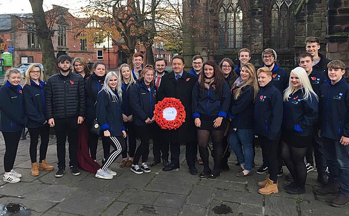 reaseheath students at nantwich remembrance sunday