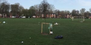 Rubbish left on Brookfield Park