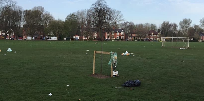 rubbish left on brookfield park