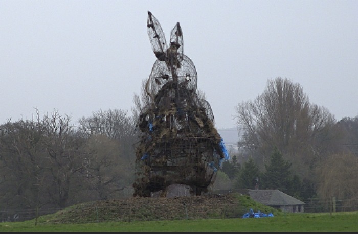 Snugburys straw statue of Peter Rabbit in Nantwich