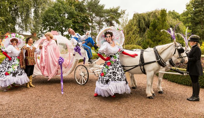 the cast of Cinderella at lyceum panto launch, Bridgemere in Nantwich