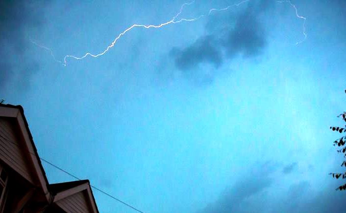 thunder and lightning over South cheshire