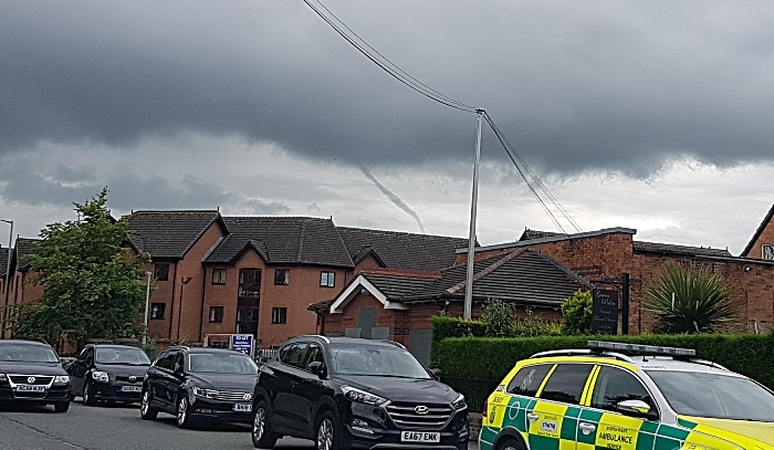 tornado funnel cloud in nantwich