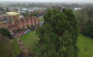 Reaseheath arborist sings Christmas carols from tree tops