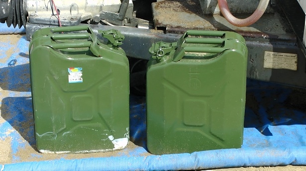 two petrol jerry cans - by alex borland, public domain pictures licence