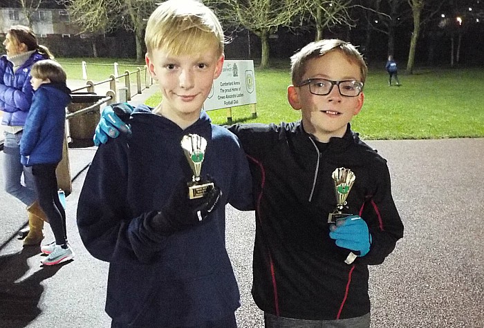 u11 boys team second Archie Varley and Alfie Carter