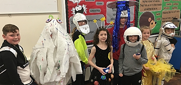 wistaston church lane pupils and space theme