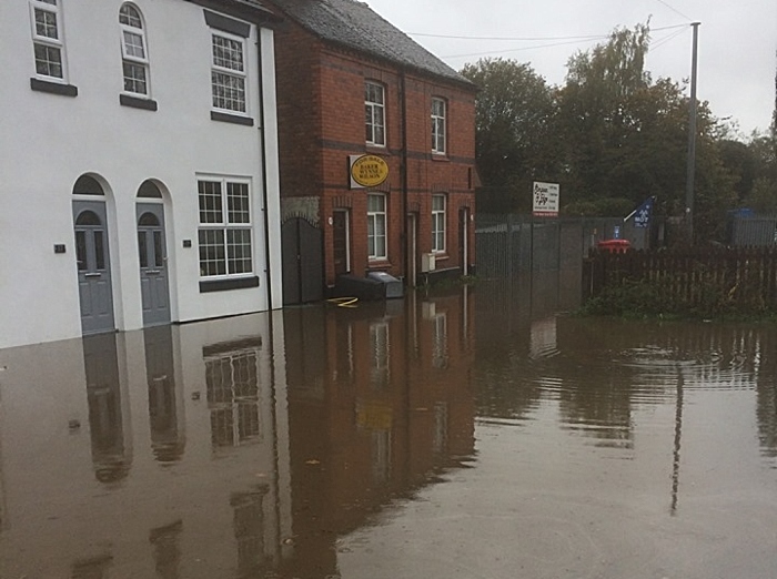 wood street in crewe flooding